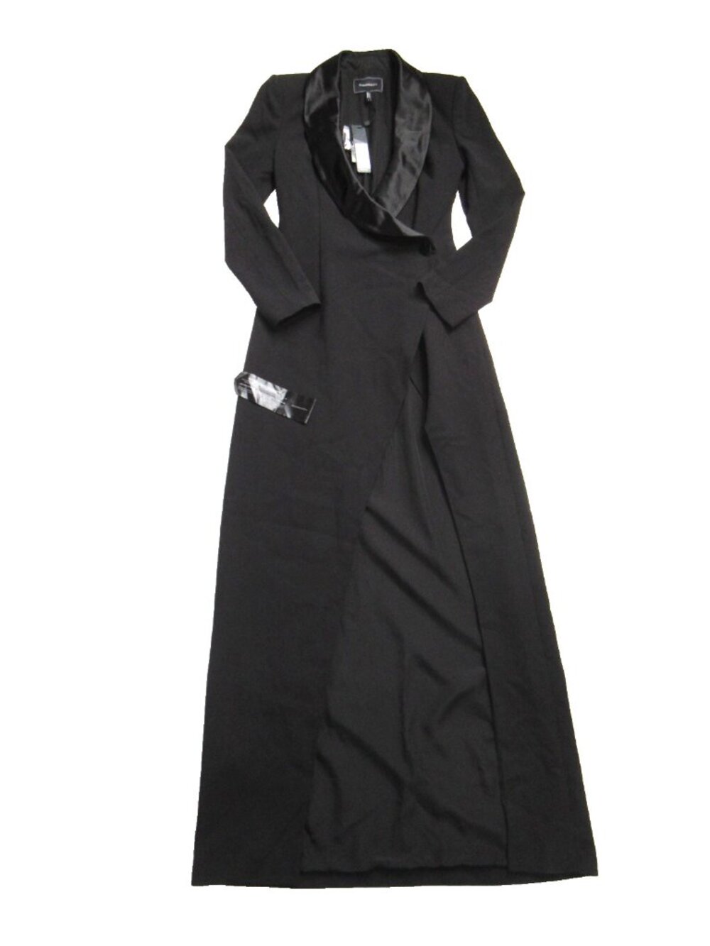 NWT BCBG MaxAzria Luciano Tuxedo Gown in Black Coat Jacket Dress 8 $498 - Picture 5 of 9